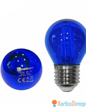 LED COG GLOBE Ε27 2W BLUE